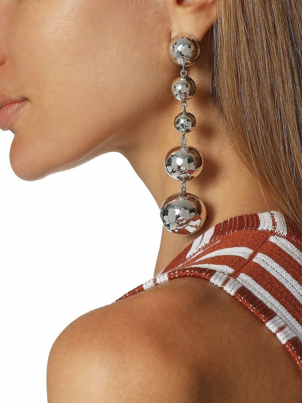 IPPOLITA Classico Long Graduated Hammered Ball Drop Earrings in Sterling Silver